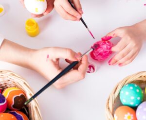 Decorating eggs for easter