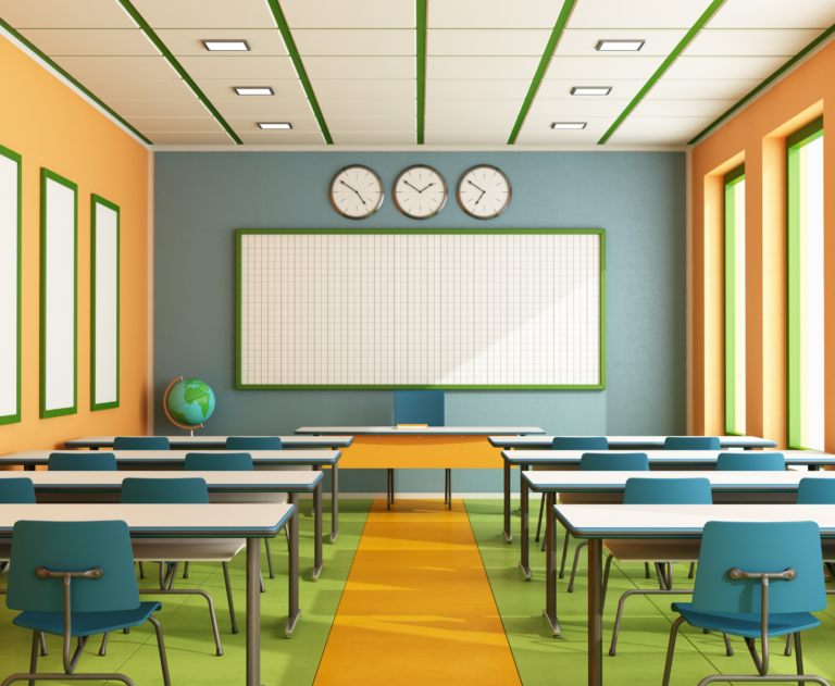 modern classroom empty