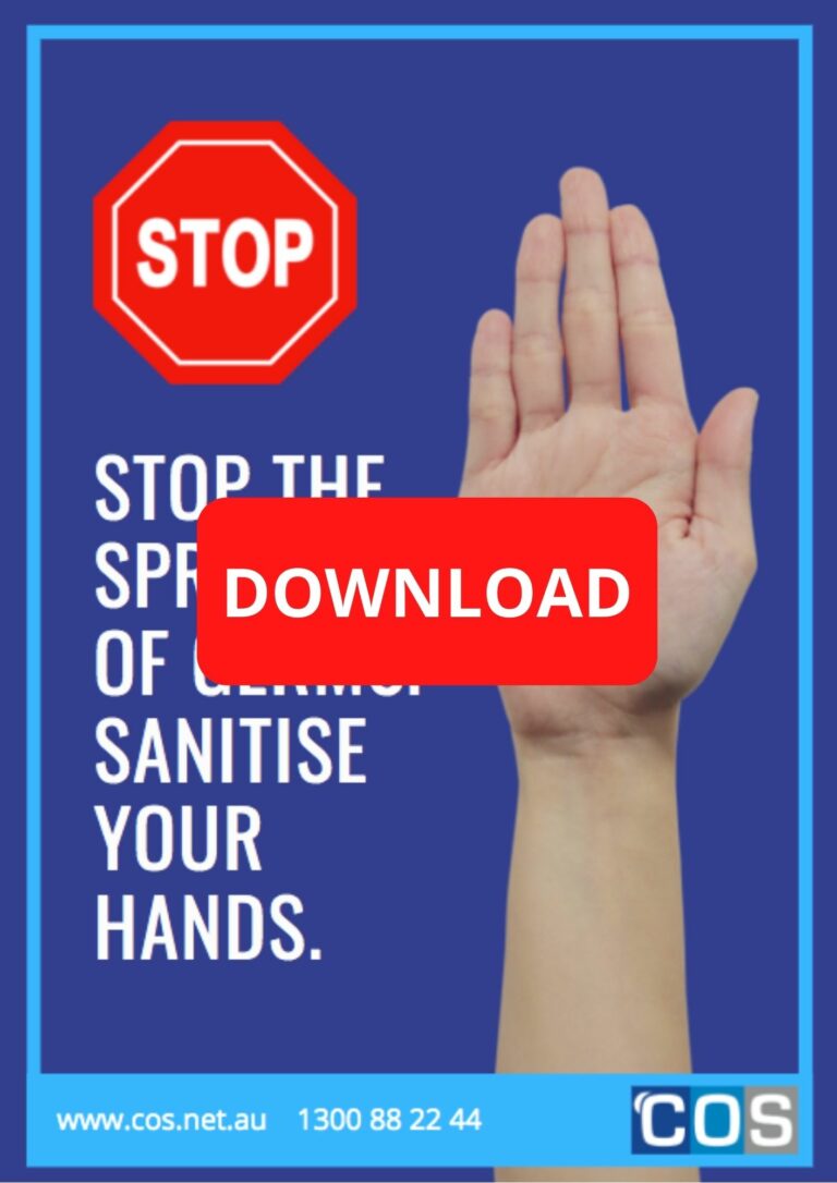 Stop the Spread of Germs Sanitise Your Hands Sign