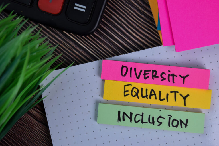 Diversity,Equality,Inclusion,Write,On,A,Sticky,Note,Isolated,On