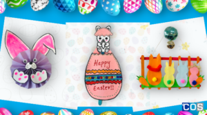 Easter craft with bunny and eggs