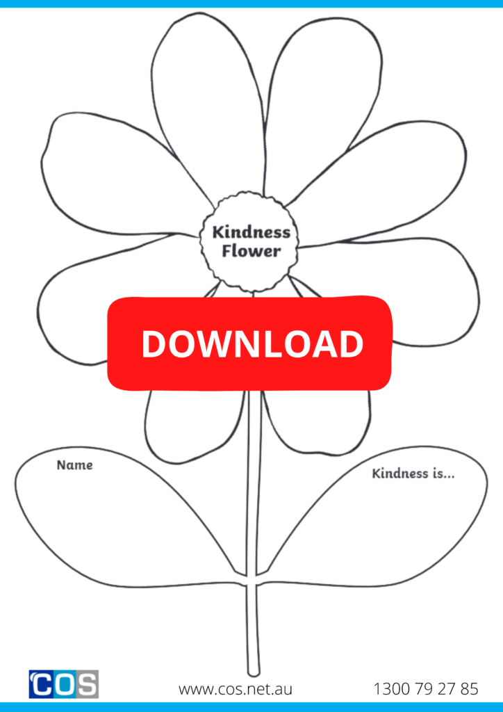 Flower picture for kids to colour and write