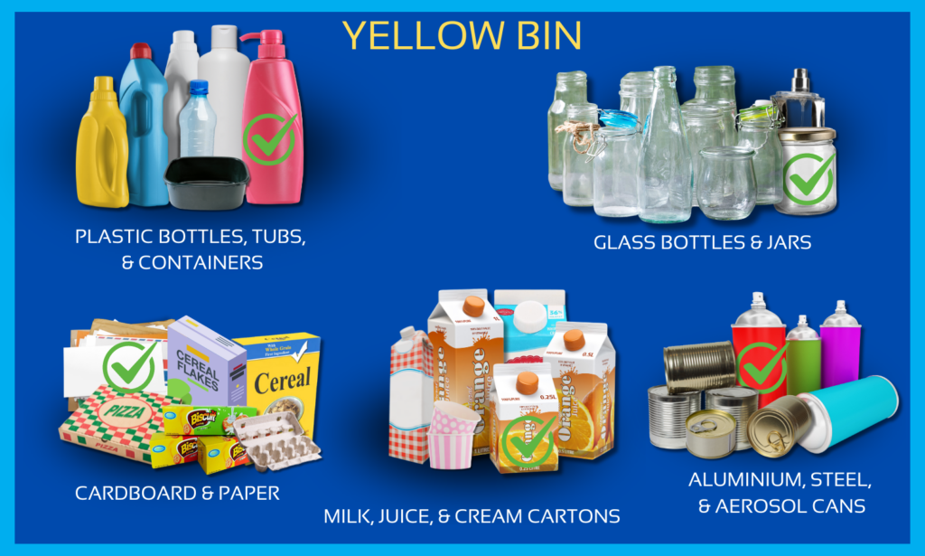 Things that go in Yellow bin