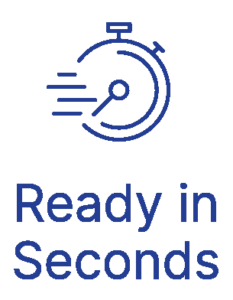 Ready in Seconds Icon Dark Blue