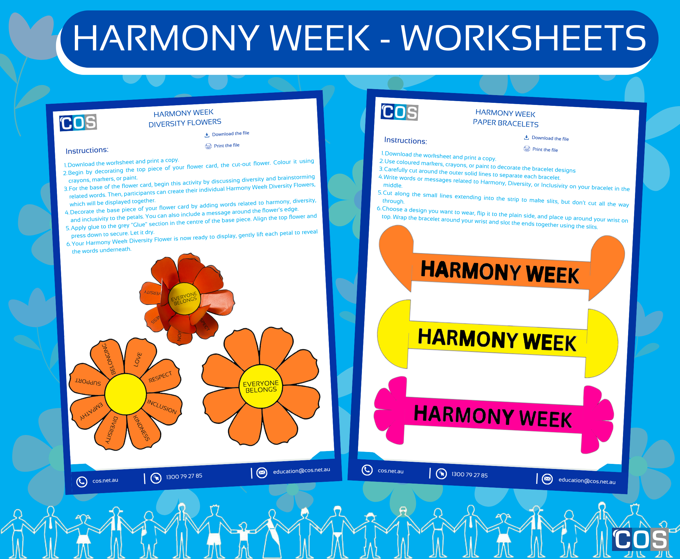 DIY Harmony week worksheets