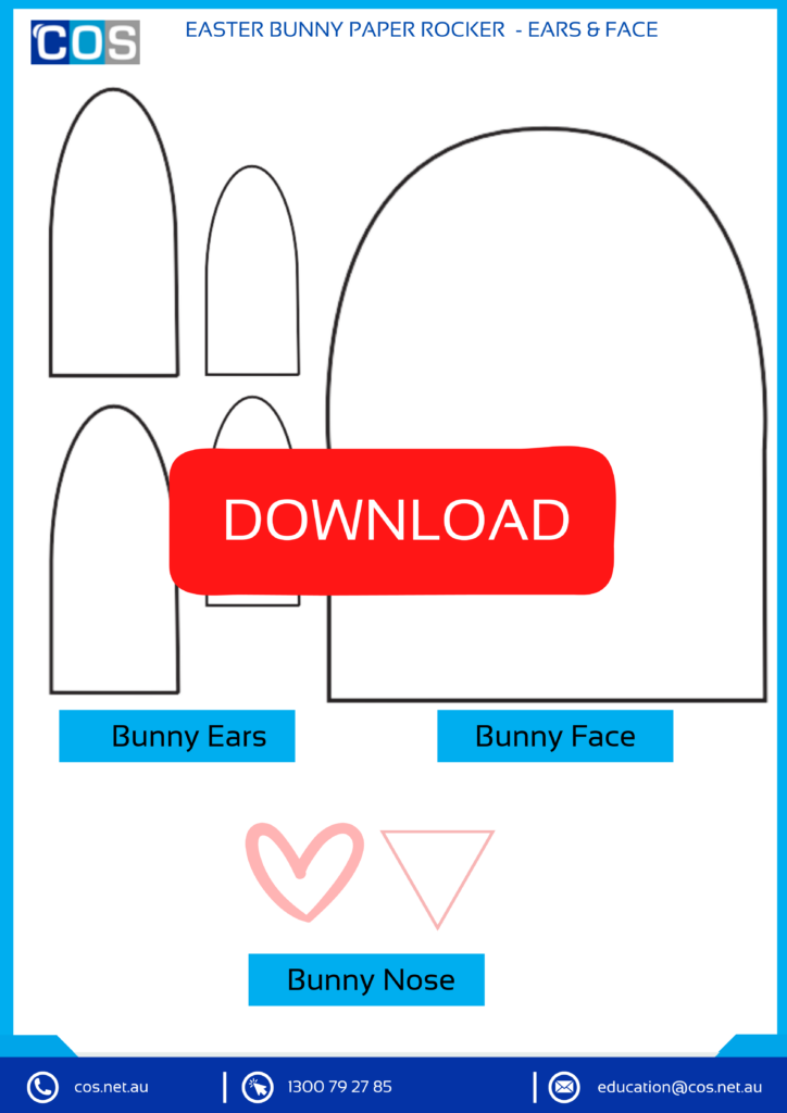 Easter Bunny Paper Rocker Ears & Face - Worksheet