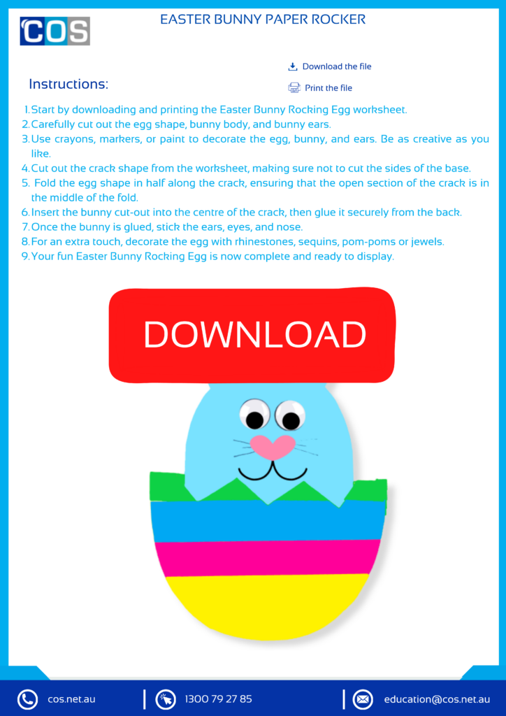 Easter Bunny Paper Rocker Instructions - Worksheet