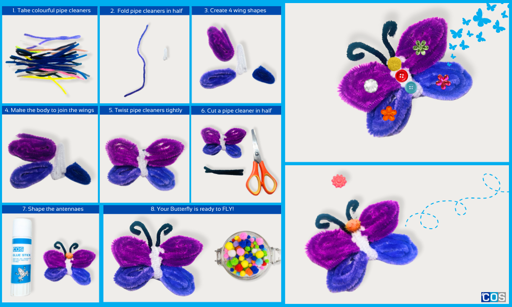 Butterfly pipe cleaner craft