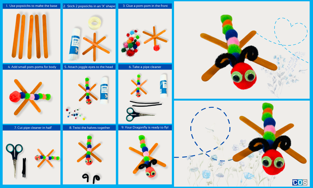 Popstick dragonfly craft