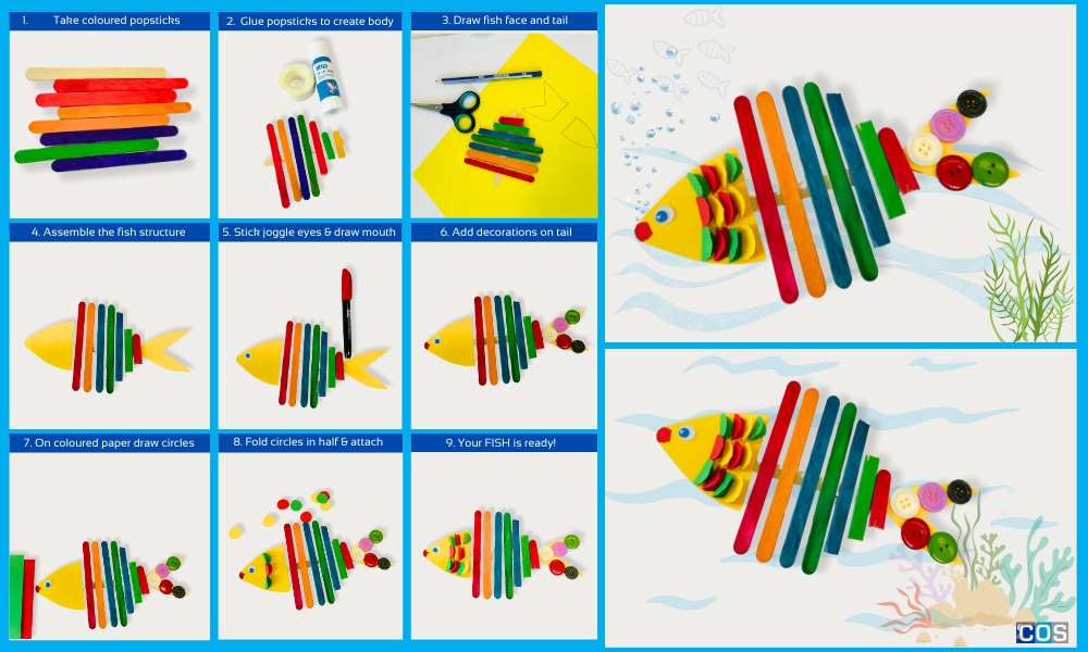 DIY popstick fish for kids