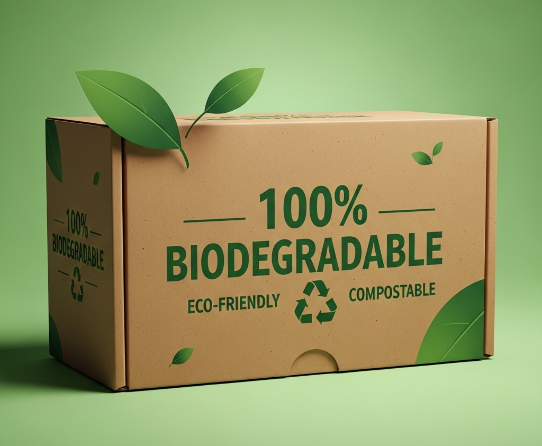 Image of a product with 100% biodegradable and recyclable claims