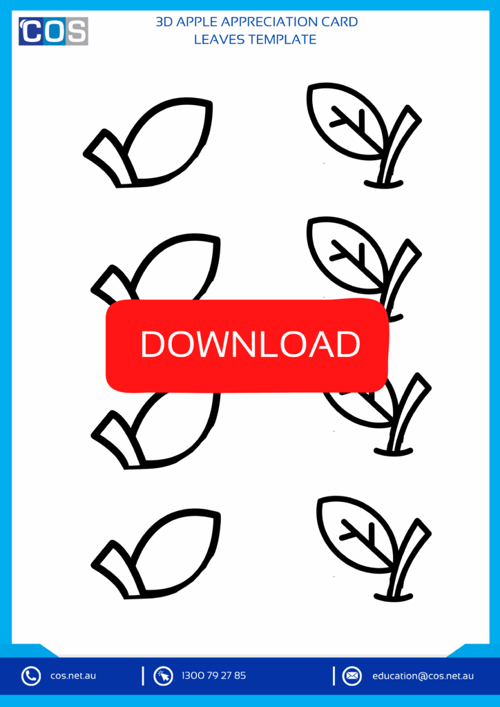 3D Apple Appreciation Card - Apple Worksheet for kids