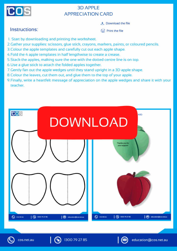 Teacher Aide Appreciation Week Template for kids