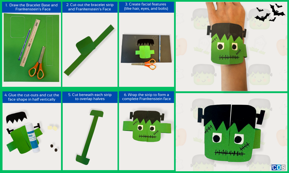 Frankenstein Paper Bracelet
