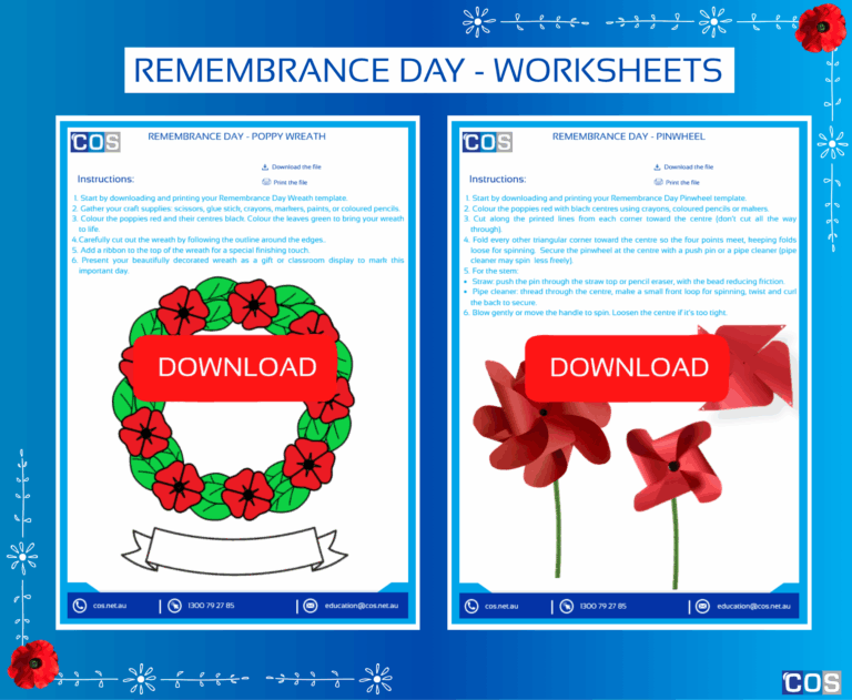 2 Worksheets - Poppy Wreath and Pinwheel