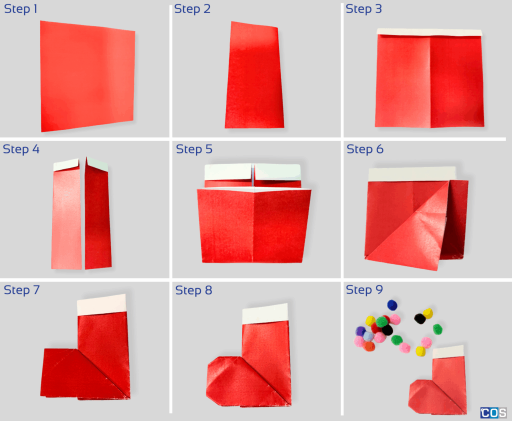 Christmas Origami Santa Boots