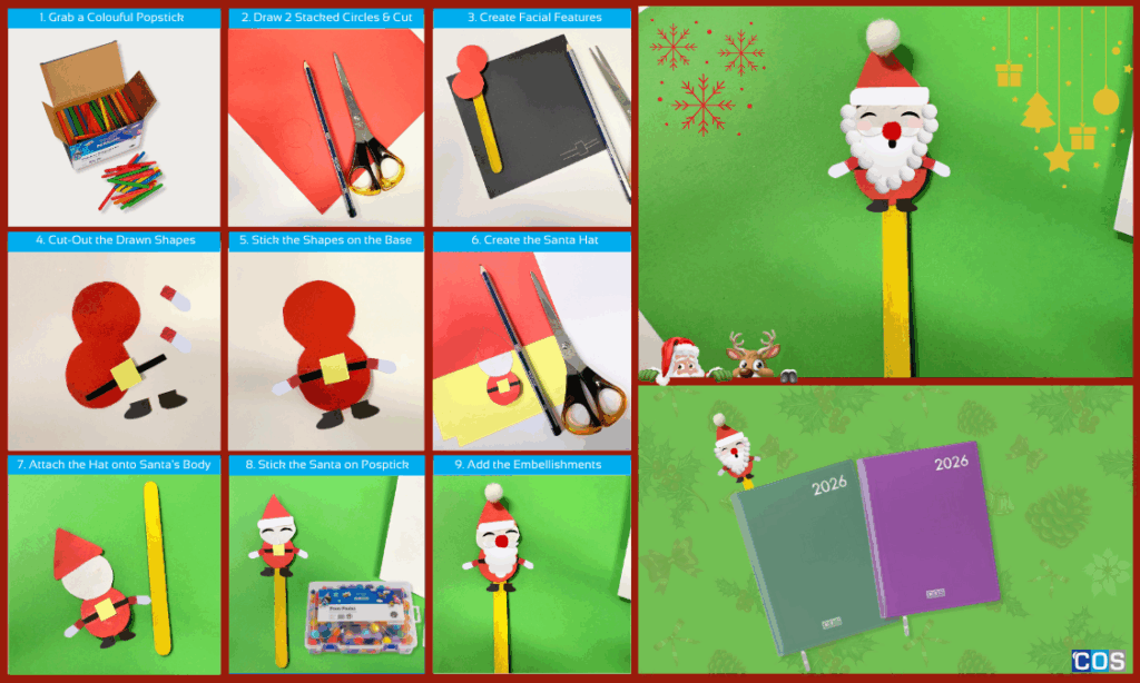 Santa Popstick Bookmark