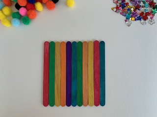 11 Popsticks lined up in a row